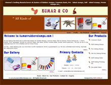 Tablet Screenshot of kumarrubberstamps.com